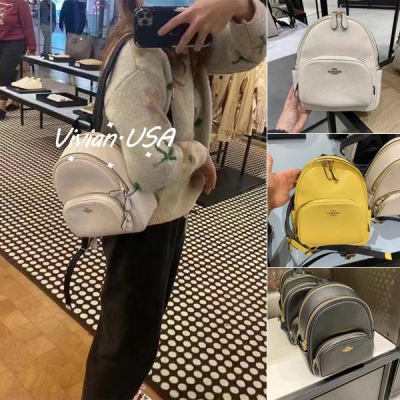 vivian美國代購✨正品 coach 女士Court迷你雙肩包 女生後背包 書包 C8603 女生包包