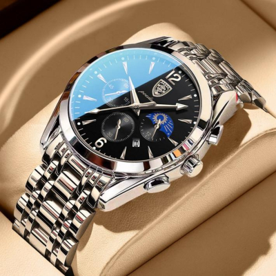台灣現貨?防水夜光男士商務大氣日曆運動腕錶 防水男錶 男生腕錶 男士運動石英錶 精品手錶 手錶男生