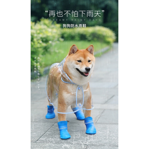 【汪喵森活】4色 寵物雨鞋 寵物鞋子 雨鞋 寵物用品 寵物配件 寵物雨天出門 狗鞋子 狗雨鞋 柴犬 柯基 法鬥 狗雨天