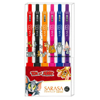 [日本製] Zebra 斑馬牌 Sarasa Clip 6色入 原子筆 溜溜筆 圓珠筆 湯姆貓與傑利鼠 0.5mm 現貨