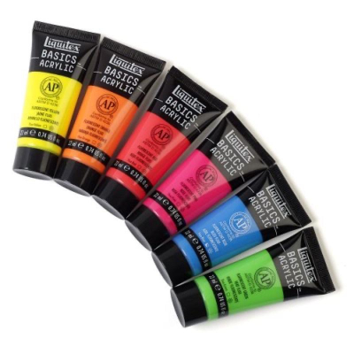 法國製 Liquitex Basics Acrylic Set 6x22ml 立可得 學生級壓克力 螢光色壓克力 螢光色