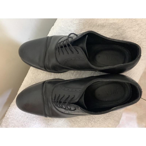 ZARA牛津德比西裝綁帶皮鞋黑色 US9.5