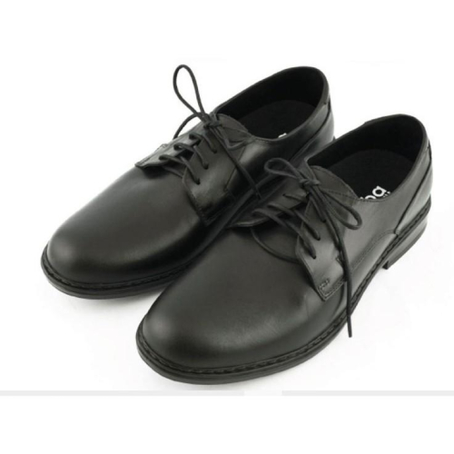[kikishoes]ARRIBA艾樂跑男鞋-防水系列素面皮鞋-黑色－－－保全工作鞋－－－黑色學生鞋－－－台灣製