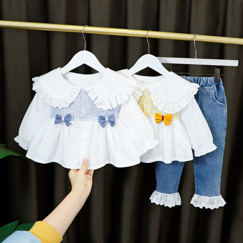 女童春裝時尚春秋洋氣2嬰兒衣服春款3兒童時髦一歲女寶寶春季套裝