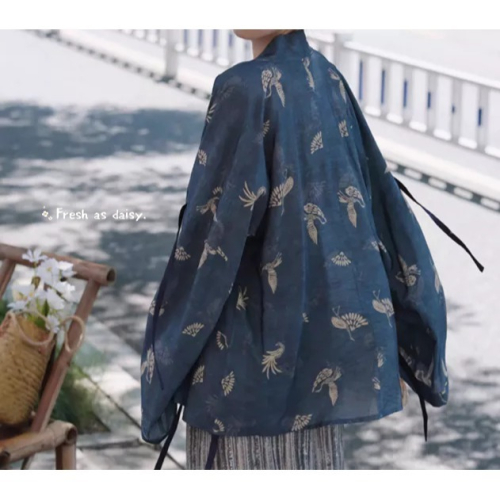 ｜春日醒｜鶴語松上月?日常漢服改良式漢服對交穿對襟衫開衫春夏防曬外套通勤百搭