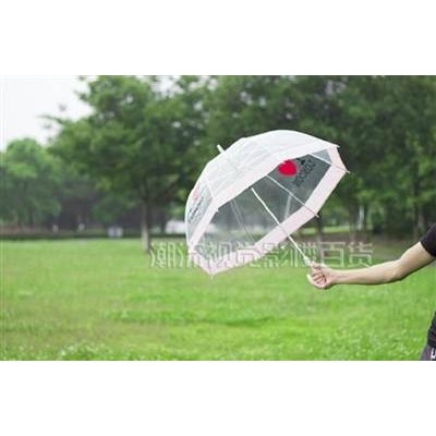 影樓婚紗攝影拍照道具的透明傘長柄折疊晴雨傘個性小清新男女外景