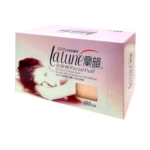 lalune 蘭韻 台灣公司貨 紙纖化妝棉 包裝顏色隨機 180片 1盒