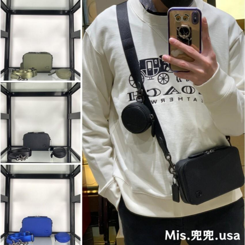 保固 現貨 COACH 蔻馳包包 Mis.兜兜?時尚男生包包 二合一斜挎包 單肩斜挎包 百搭男包
