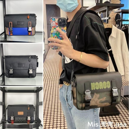 保固 現貨 COACH 蔻馳包包 Mis.兜兜 經典男士郵差包 單肩包 斜挎包 大容量男包 出游休閑 男生包包