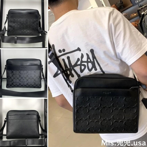 保固 現貨 COACH 蔻馳包包 Mis.兜兜 經典男士單肩包 斜挎包 側背包 時尚男包 大容量
