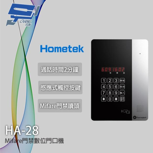 昌運監視器 Hometek HA-28 Mifare 門禁門口機 感應式觸控按鍵 訪客語音導引