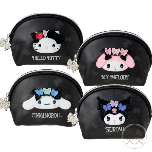 過生活IP訂購 三麗鷗 半圓拉鍊化妝包 暗夜蝴蝶 HelloKitty 美樂蒂 大耳狗 酷洛米 11411
