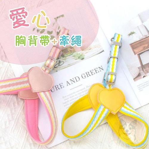❤️愛心胸背帶+牽繩❤️胸背帶 寵物胸背帶 狗狗胸背帶 狗胸背帶 貓胸背帶 幼犬胸背帶 小型犬胸背帶胸背狗胸背寵物背帶
