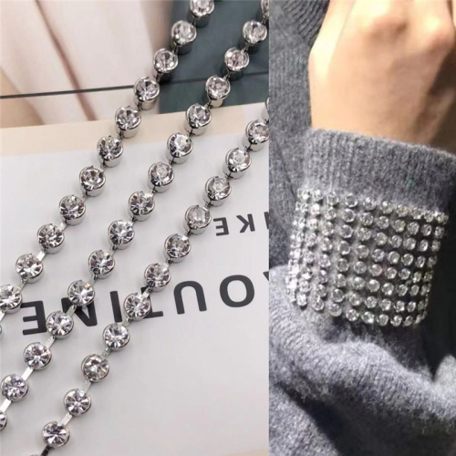 服裝手工縫DIY不勾衣服包抓鉆鏈高品質圓形爪鏈肩帶禮服裝飾飾配
