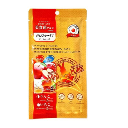 日本國產Mini Puree小動物-蘋果草莓(6份/包)