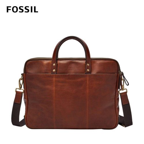 FOSSIL Haskell 真皮公事包 大款-干邑色 MBG9342222(可入15吋筆電)