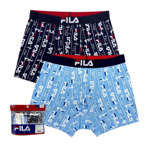 【康達盛通】FILA 男童條紋滿版logo四角褲2入(M/顏色隨機出貨)