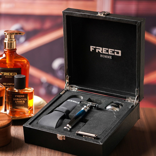 【FREED】尊爵四件組雙刃刮鬍刀禮盒 - 銀河藍