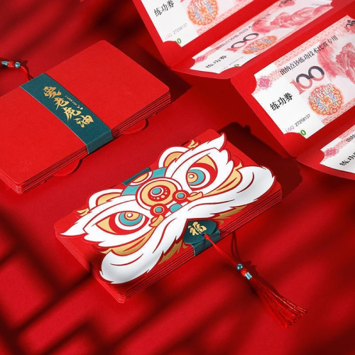 紅包國潮網紅創意折疊拉長春節壓歲抖音同款2022新款利是封虎年