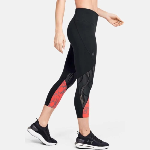 女子 UA RUSH VENT IRIDESCENT LEGGINGS 黑色 吸濕排汗 訓練 運動 8分緊身褲