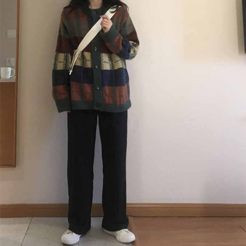 網紅cec休閑運動褲女春秋高腰顯瘦直筒墜感ins拖地闊腿褲