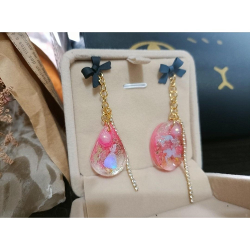 手作愛麗絲兔子耳環（1對)