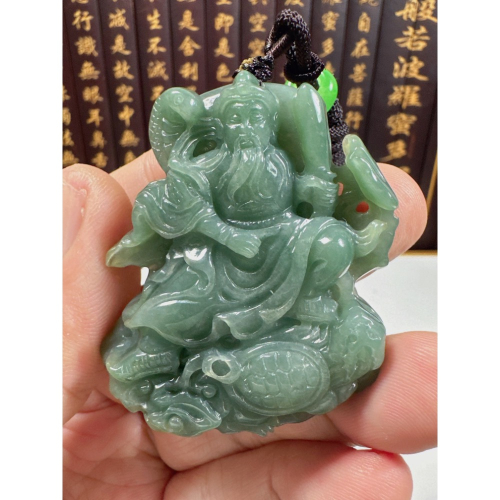 天然翡翠A貨-玄天上帝立體厚庄掛件 商品編號071306