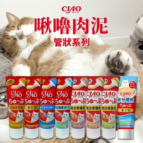日本 CIAO 啾嚕肉泥 管狀系列 80g 肉泥 (化毛肉泥 肉泥膏 綜合營養 肉泥點心 貓肉泥)
