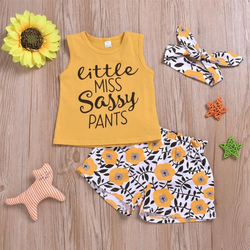 薄款兩件套A類年新款童裝字母印花無袖套裝中小兒童時尚短褲