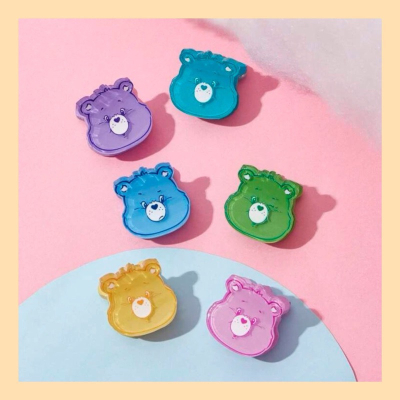 （預購） CARE BEARS 愛心熊 彩虹熊 髮夾 髮爪 6入組 髮飾