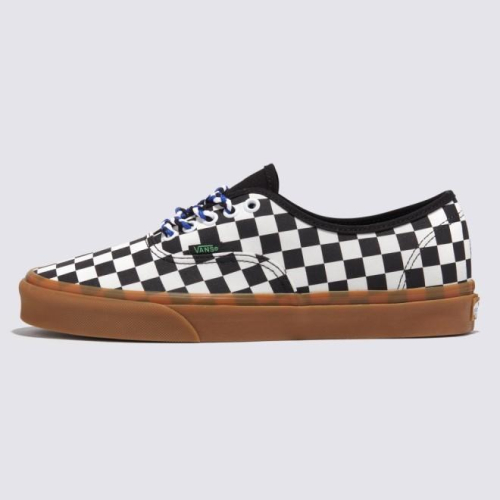 [unclev1966] Vans Classic Authentic 黑白 棋盤格 焦糖底 藍鞋帶 日系 滑板鞋 男女