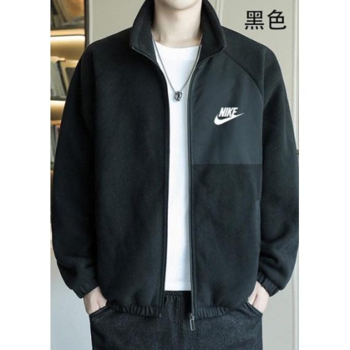 泰迪絨耐克高領保暖拼接外套