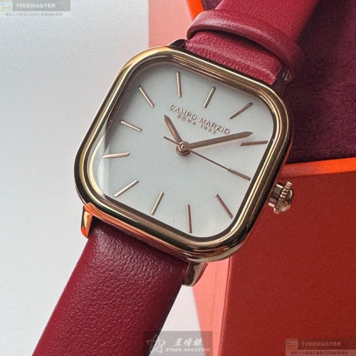 CampoMarzio手錶,編號CMW0016,26mm玫瑰金錶殼,紅色錶帶款