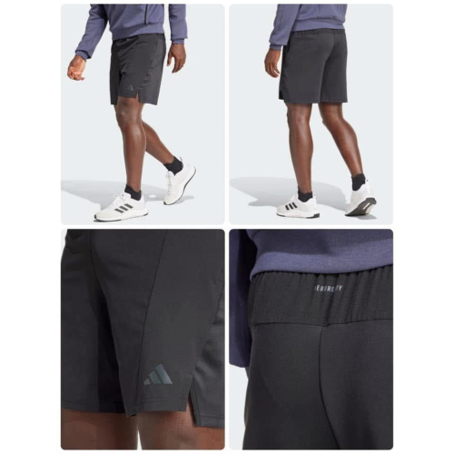 男子 ADIDAS DESIGNED FOR TRAINING 黑色 拉鏈口袋 吸濕排汗 彈性 訓練短褲