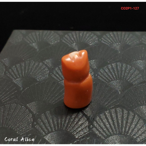 ?Coral珊寶手作-天然MOMO珊瑚手手工初胚雕刻件(無孔) 19.6mm CO2P1-127
