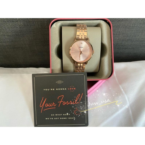 Fossil 玫瑰金 氣質女錶