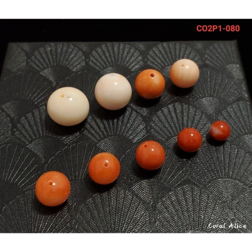 ?Coral珊寶手作-天然珊瑚圓珠(直通孔) 5.1-11mm CO2P1-080