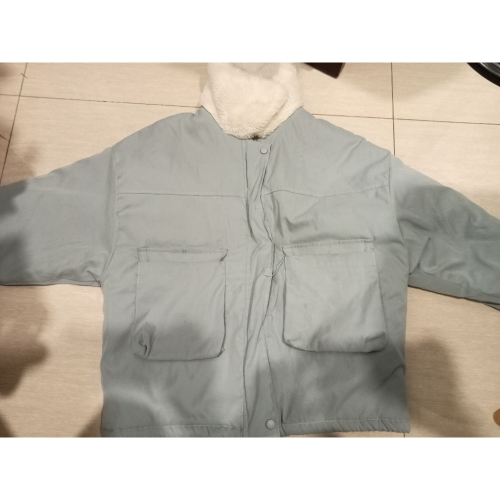 NG商品 保暖水藍色冬季外套