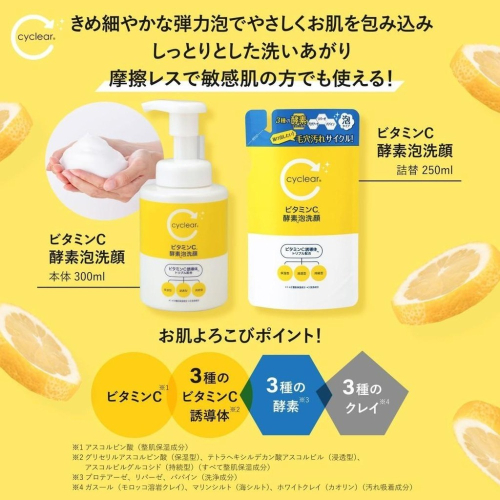 日本 熊野 油脂 KUMANO 維他命C VC+ 酵素 泡沫 慕斯 洗面乳 300ml