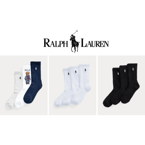 Polo Ralph Lauren 小馬 LOGO 中筒襪｜3入組 小熊 長襪 四季 舒適