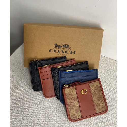 （momo shop）Coach 蔻馳 新款皮夾 中夾 女士牛皮翻蓋按釦長款錢包 時尚手拿包 多卡位錢夾 卡包