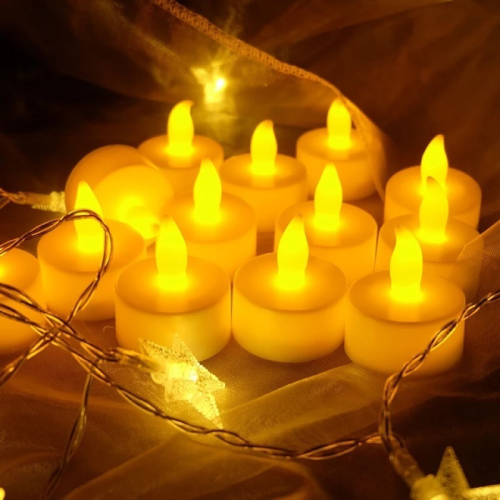 ⚡台灣現貨⚡【送電池】LED電子蠟燭燈仿真小茶蠟燈表白求婚聖誕新年派對