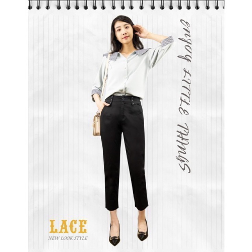 全新 專櫃 Lace 腰部釦飾休閒八分褲 原價$2880 吊牌未拆 上班族