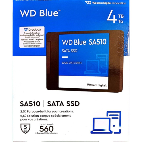 全新 WD Blue SA510 4T 2.5吋 SATA SSD 4TB 照片如實體