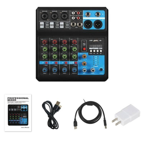 現貨一日達 調音台 直播5路手機電腦音效卡電腦錄音/監聽輸出設備 DJmixer混音器 效果器 F-5AJIY