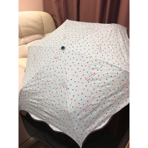 波點防紫外線晴雨兩用傘塗層傘折疊三折傘太陽傘
