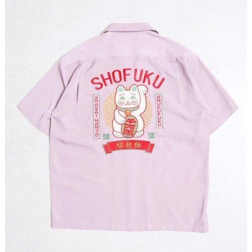 《全新現貨正品》日本POWER TO THE PEOPLE-JAPAN系列-招き猫刺繡開襟襯衫-男女適用