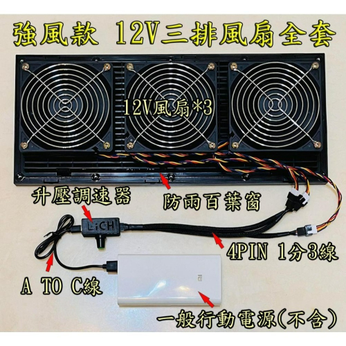【LiCH】A153 強風款 12V三排風裝置+升壓調速器+百葉窗全套 免誘騙線行動電源直驅12V 車泊排風 空氣循環