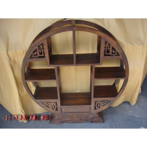 小o結緣館仿古傢俱.....大藝品圓架.多寶格擺飾架.藝品架(雞翅木)88x18x98