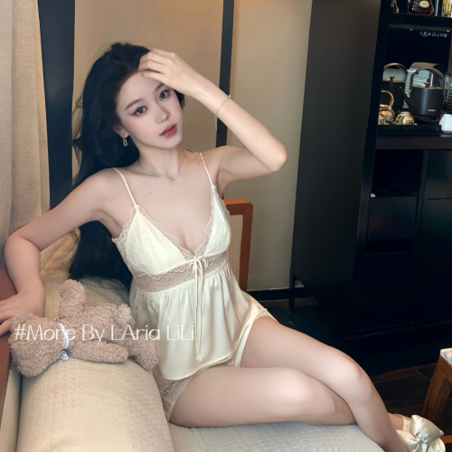 ᴹˢ朵•午夜衣櫥?現貨?冰絲睡衣 緞面睡衣 性感睡衣 胸墊睡衣 睡裙 蕾絲睡衣 連身睡衣 睡衣裙 居家睡衣